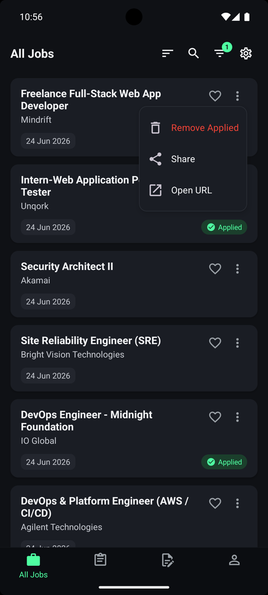 All Jobs list with thousands of remote roles